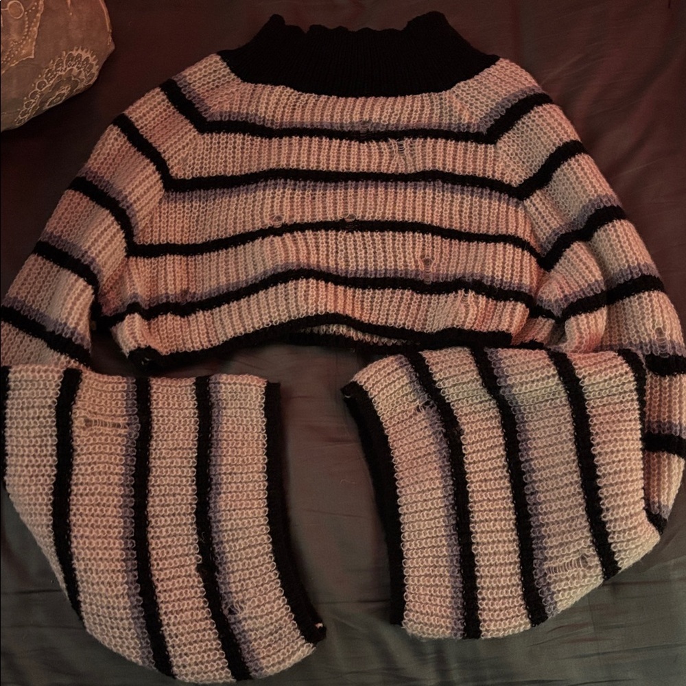 Cropped Sweater with Bell Sleeves